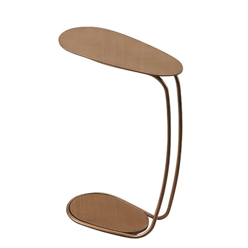 SXSCARKX C-förmiger Beistelltisch, Metall, kleines Sofa, schmal, Räume, Wohnzimmer, Schlafzimmer (Farbe: Metallic, Größe: 18 x 37 x 50 cm (7 x 15 x 20 Zoll)) von SXSCARKX