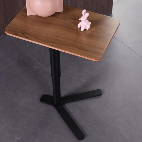 SXSCARKX C-förmiger Beistelltisch, klappbar, klein für Couch, Sofatisch mit Metallrahmen, Wohnzimmer, Schlafzimmer, Nachttisch (Farbe: Holzfarbe + schwarzer Ständer) von SXSCARKX