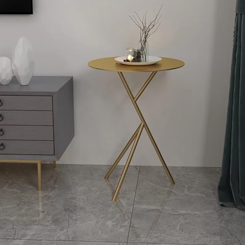 SXSCARKX C-förmiger Beistelltisch, klein, Couch, Sofatisch mit Metall, Wohnzimmer, Schlafzimmer, Nachttisch (Farbe: Gold, Größe: klein) von SXSCARKX