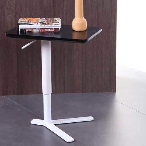 SXSCARKX C-förmiger Beistelltisch, zusammenklappbar, klein für Couch, Sofatisch mit Metallrahmen, Wohnzimmer, Schlafzimmer, Nachttisch (Farbe: Schwarzer Tisch + weißer Ständer) von SXSCARKX