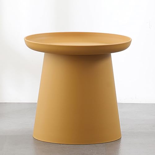 SXSCARKX Runder Beistelltisch, Sofa, Moderne Akzent-Seiten-/End-wasserdichte Struktur, für Couch, Wohnzimmer, Schlafzimmer (Farbe: Gelb, Größe: S) von SXSCARKX