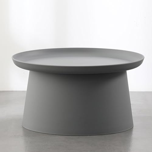 SXSCARKX Runder Beistelltisch, Sofa, Moderne Akzentseite/Ende, wasserdichte Struktur, für Couch, Wohnzimmer, Schlafzimmer (Farbe: Grå, Größe: L) von SXSCARKX
