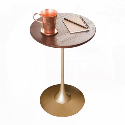 SXSCARKX Runder Stehtisch, Beistelltisch für kleine Räume, Wohnzimmer, Schlafzimmer (Farbe: Walnuss, Größe: 50 x 50 x 65 cm) von SXSCARKX