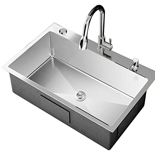 Küche, Silber, Edelstahl, mit Wasserhahn, Bar, Café, groß, inkl. Zubehör (Farbe: Silber, Größe: 78 x 43 cm) von SXSLTSA