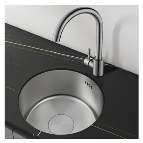 SXSLTSA 304 Edelstahl, verdeckt mit quadratischem Wasserhahn, Einzelbecken, Küche für Bartheken, Küchen, Wohnmobile, Badezimmer (30 cm) von SXSLTSA