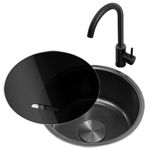 SXSLTSA Edelstahlküche mit rundem Wasserhahn-Wasserablauf-Abflussrohr-Einlass-Eckventil (32 * 32CM) von SXSLTSA