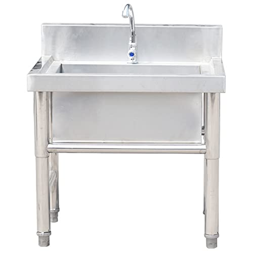 SXSLTSA Freistehende Waschstation für Wischmopps, robuster Edelstahl für gewerbliche Böden, 50 cm/60 cm von SXSLTSA