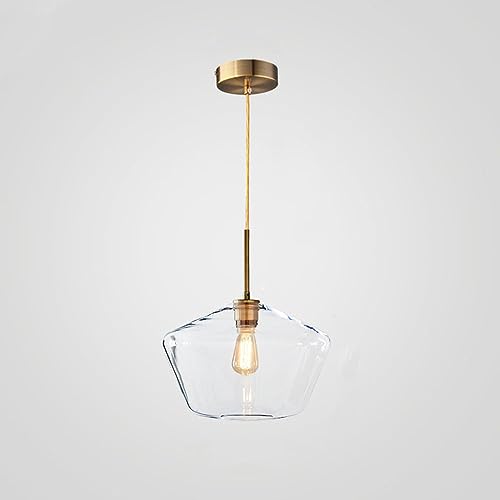 SXSLTSA Glas-Pendelleuchten für Kücheninsel, Mini-Hängeleuchte mit Schirm, Bauernhaus-Gold-Metall-Deckeninsel, Esszimmer von SXSLTSA