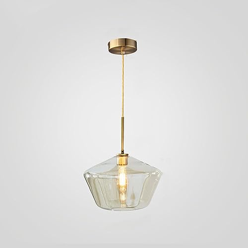 SXSLTSA Glas-Pendelleuchten für Kücheninsel, Mini-Hängeleuchte mit Schirm, Bauernhaus-Gold-Metall-Deckeninsel, Esszimmer von SXSLTSA