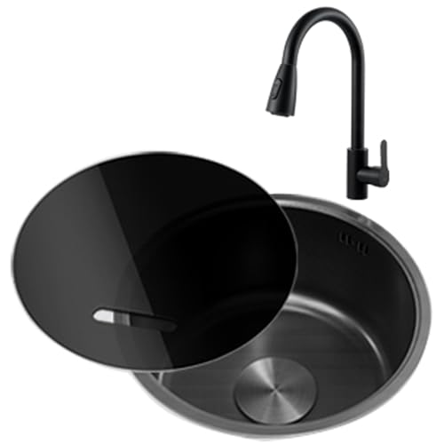 SXSLTSA Küche Edelstahl mit Eckventil Wasserablauf Abdeckung Einlassrohr Ziehen Sie den Wasserhahn (34 * 34CM) von SXSLTSA