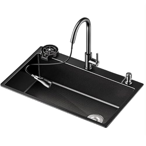 SXSLTSA Küche Edelstahl mit Gehäuse Körper Ablaufkorb Wasserhahn Seife Geschirrspüler Zulaufrohr (82 * 45CM) von SXSLTSA