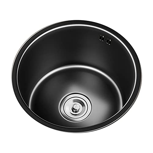SXSLTSA Runde Küchenbar, schwarzer Edelstahl, für Cafés, eingebaut, klein (Farbe: Schwarz, Größe: 40 cm (A)) von SXSLTSA