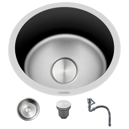 SXSLTSA Verdeckte Einzelspüle aus Edelstahl 304 für Bartheken, Küchen, Wohnmobile, Badezimmer (40 cm) von SXSLTSA