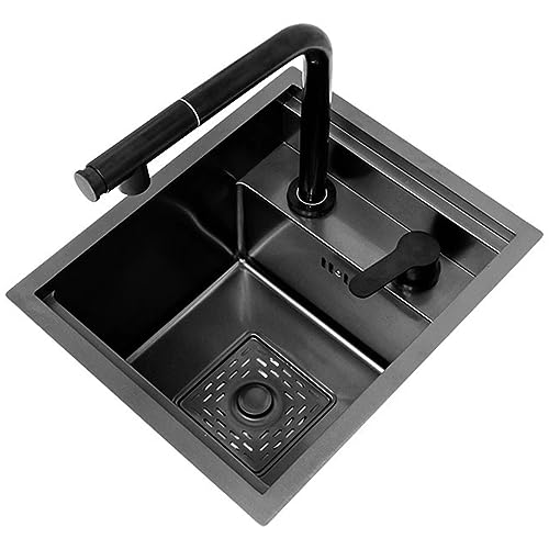 SXSLTSA Verdeckter schwarzer Küchen-RV-Bar-Mini-Hebehahn aus Edelstahl mit Deckelzubehör (Größe: 40 x 44 x 22,5 cm) von SXSLTSA