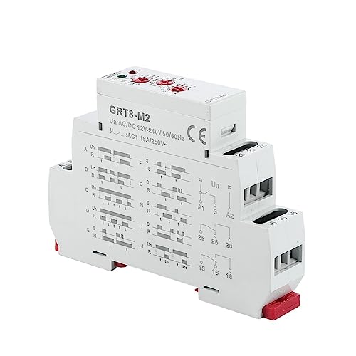 GRT8-M Verstellbares Multifunktions-Timerrelais mit 10 Funktionsmöglichkeiten, AC DC 12 V 24 V 220 V 230 V Zeitrelaisschiene (Größe: GRT8-M2 AC230V) von SXSWCH