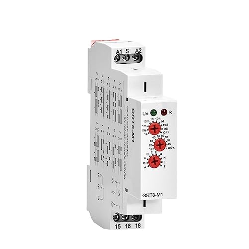 GRT8-M Verstellbares Multifunktions-Timerrelais mit 10 Funktionsmöglichkeiten, AC DC 12 V 24 V 220 V 230 V Zeitrelaisschiene (Größe: GRT8-M2 AC230V) von SXSWCH