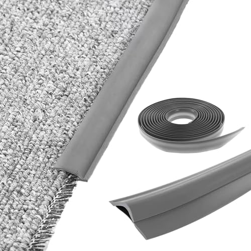 Übergangsprofil Selbstklebend für Teppiche, 3M PVC Übergangsleiste Boden Teppichschiene Teppichleiste für Türkanten Teppiche Treppen(Grau) von SXTDKMJ