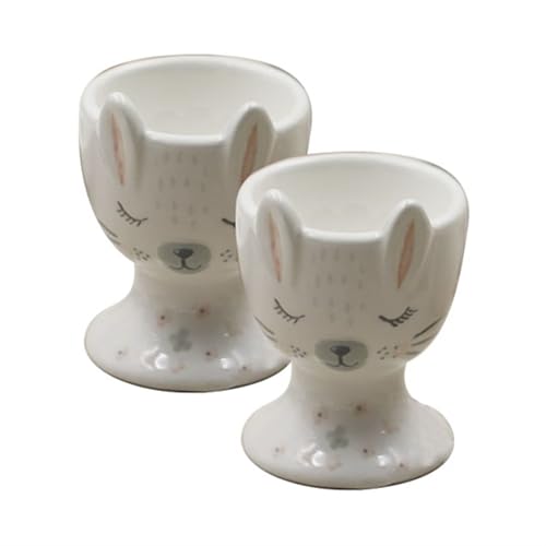 SXTYYH 2 Stück Elegante Keramik-Eierbecher for Weich- Oder Hartgekochte Eier Frühstücksutensilien Eierhalter Esstisch-Design Ostern Egg Holder(Weiß) von SXTYYH