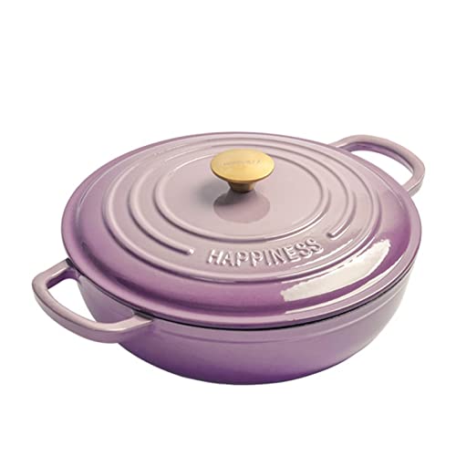SXTYYH Dutch Oven Gusseiserner Topf Auflaufform Multifunktional Gusseisen Topf Suppentopf Antihaftbeschichtet Schmortopf Mit Deckel Zum Braten Backen Und Grillen(Purple) von SXTYYH