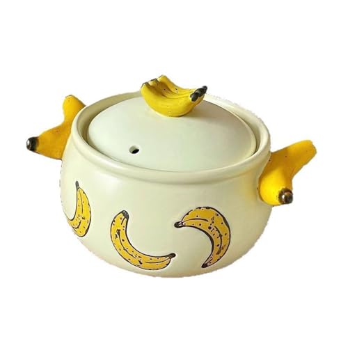 SXTYYH Dutch Oven Kreativ Banane Auflaufform Doppelte Henkel Schmortopf Mit Deckel Brei Kochen Geschmorter Reis Schmoren Und Kochen Küche Kochgeschirr von SXTYYH