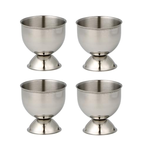SXTYYH Edelstahl Eierbecher for Weich Gekochte Eier Kleiner Frühstücks-Egg Holder for Hart Gekochte Eier Küchenutensilien Eierhalter for Den Esstisch(Silver,4Pcs) von SXTYYH