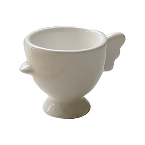 SXTYYH Eierbecher for Weich Gekochte Eier Keramik Kreativ KüKen Eierhalter Osterdekoration Hart Gekochte Eier Egg Holder for Party-Geschirr-Dekoration(Weiß) von SXTYYH