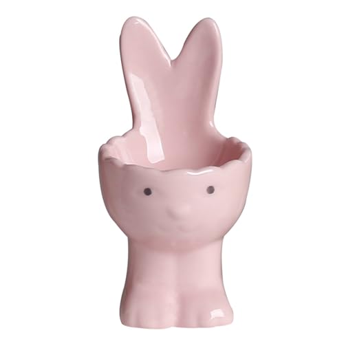 SXTYYH Eierhalter Cartoon Keramik Eierbecher for Weich Gekochte Eier Niedlich Kaninchenform Frühstück Egg Holder for Den Täglichen Gebrauch(Pink) von SXTYYH