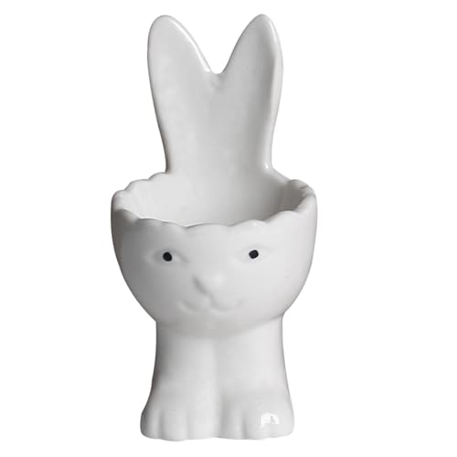 SXTYYH Eierhalter Cartoon Keramik Eierbecher for Weich Gekochte Eier Niedlich Kaninchenform Frühstück Egg Holder for Den Täglichen Gebrauch(Weiß) von SXTYYH