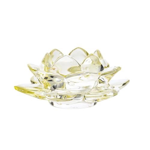 SXTYYH Farbenfrohes Kristallglas Im EuropäIschen Stil for Weich Gekochte Eier Egg Holder Blumenform Klar Dekorativer Eierbecher Frühstück Eier Frühstückseihalter(Gelb) von SXTYYH