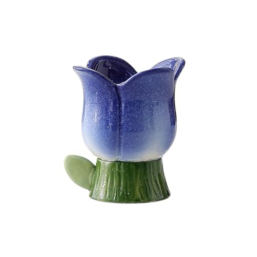 SXTYYH Frühstück Keramik Eierbecher Blumenformen Egg Holder for Gekochte Eier Eierhalter Kreative Geschenke Dekoration for Küche Und Esszimmer(Blau) von SXTYYH