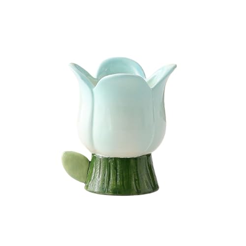 SXTYYH Frühstück Keramik Eierbecher Blumenformen Egg Holder for Gekochte Eier Eierhalter Kreative Geschenke Dekoration for Küche Und Esszimmer(Sky blue) von SXTYYH