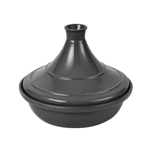 SXTYYH Gusseisen Emaille-Topf Tajine Topf Zum Kochen Tagine Marokko for Herd Und Backofen, Verbessert Den Geschmack for Restaurantqualität(Schwarz,24cm) von SXTYYH