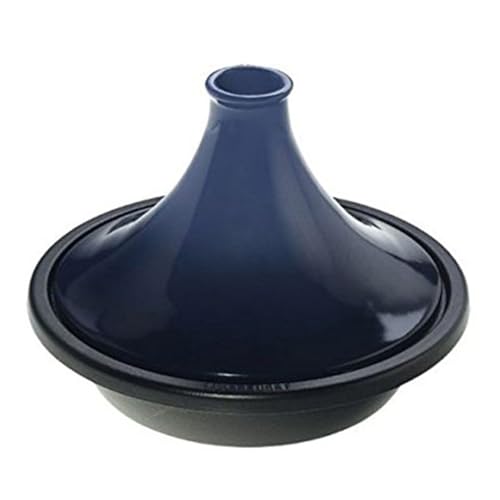 SXTYYH Gusseisen Tajine Topf Traditioneller Tagine Marokko Zum Kochen for Herd Und Backofen, Mit Konischem Keramikdeckel for Aromatische Gerichte(Dark blue) von SXTYYH