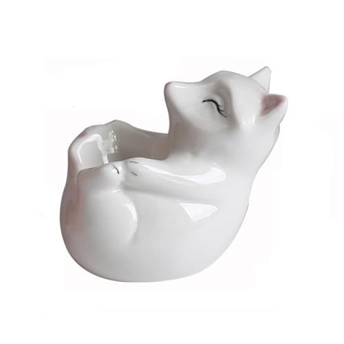 SXTYYH Handbemalt Cartoon Tierförmig Keramik Eierbecher for Weich Und Hart Gekochte Eier Dekorativ Eierhalter Hart Gekochte Egg Holder Spülmaschinenfest(White A) von SXTYYH