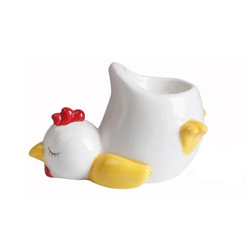 SXTYYH Keramik Egg Holder for Weich Gekochte Eier SüßEs KüKen Frühstück Eierbecher for Hart Gekochte Eier Stabile Basis Mikrowellengeeignet Spülmaschinenfest Eierhalter for Die Küche(Weiß) von SXTYYH