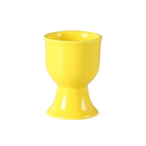 SXTYYH Klassisch Einfarbig Keramik-Eierbecher for Das Frühstück Halter, Egg Holder for Weichgekochte Eier Schlichtes Eierhalter Küchenaccessoires for Das Frühstück(Gelb) von SXTYYH