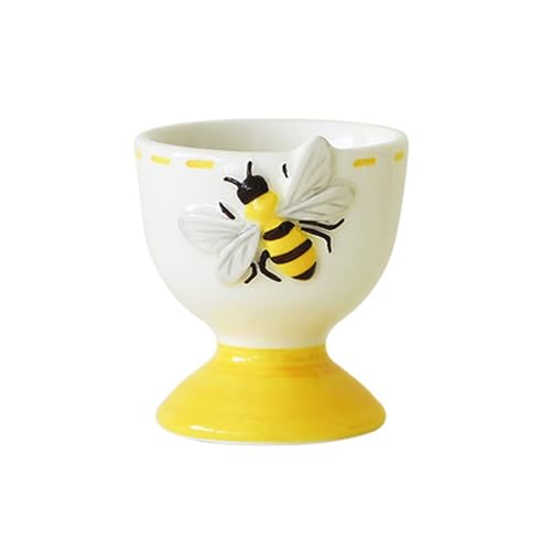SXTYYH Kreative Bienen Relief Weichgekochter Eierbecher Porzellan for Das Frühstück Porzellan Egg Holder for Hartgekochte Eier Leicht Zu Reinigen for Hause Eierhalter(Gelb) von SXTYYH