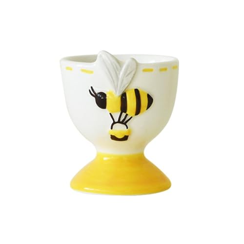 SXTYYH Kreative Bienen Relief Weichgekochter Eierbecher Porzellan for Das Frühstück Porzellan Egg Holder for Hartgekochte Eier Leicht Zu Reinigen for Hause Eierhalter(Yellow A) von SXTYYH