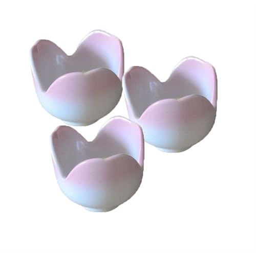 SXTYYH Kreativer Blütenförmiger Keramik-Eierbecherständer for Weich Gekochte Eier 3 Stück Frühstück Eleganter Egg Holder for Hart Gekochte Eier Küchenzubehör Eierhalter(Pink) von SXTYYH