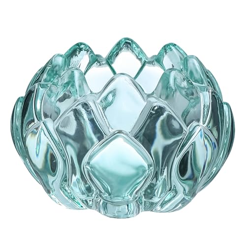 SXTYYH Modernes Kristall Glas Blumenform Eierbecher for Weich Gekochte Eier Transparenter Hart Gekochter Egg Holder Schlankes Design Eierhalter for Das Frühstück(Blau) von SXTYYH