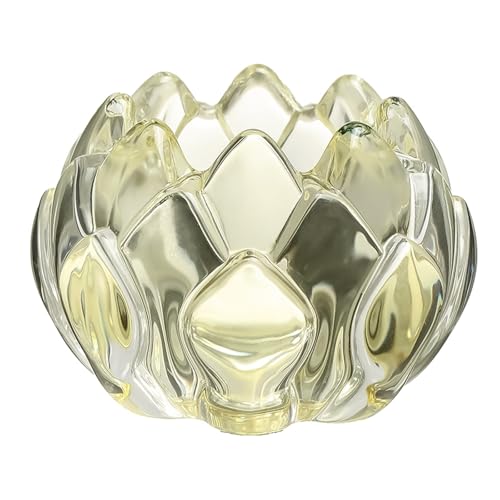 SXTYYH Modernes Kristall Glas Blumenform Eierbecher for Weich Gekochte Eier Transparenter Hart Gekochter Egg Holder Schlankes Design Eierhalter for Das Frühstück(Gelb) von SXTYYH