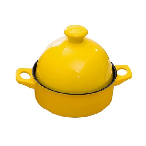 SXTYYH Tajine Topf Zum Kochen Handgefertigt Keramik Tagine Marokko Auflaufform for Schmoren Von Fleisch, Gemüse Und Aromatischen Gewürzen(Gelb) von SXTYYH