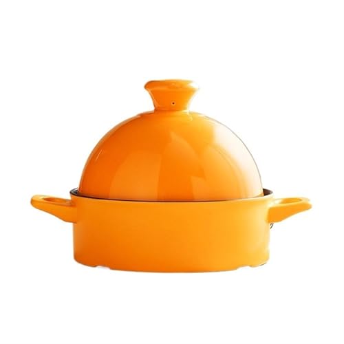 SXTYYH Tajine Topf Zum Kochen Handgefertigt Keramik Tagine Marokko Auflaufform for Schmoren Von Fleisch, Gemüse Und Aromatischen Gewürzen(Orange) von SXTYYH