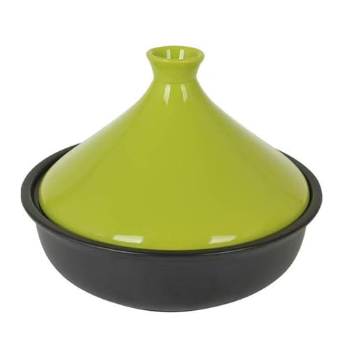 SXTYYH Tajine Topf Zum Kochen Hochwertiger Keramik-Ton Tagine Marokko for GleichmäßIge Wärmeverteilung Auflaufform Mit Konischem Deckel(GrüN) von SXTYYH