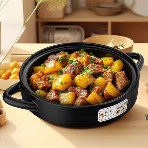SXTYYH Zuhause Auflaufform Dutch Oven Keramik Topf Zum Kochen Schmortopf Mit Deckel Backen Braten Handbemalt Antihaftbeschichtet Küchengebrauch(3300ML) von SXTYYH