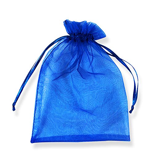 SXUUXB 100 Stück Organzabeutel 13x18cm(5.1x7.1 Zoll), Organza Geschenk Schmuck Beutel Wrap Drawstring Taschen für Hochzeits Geburtstagsfeier Festival Geschenk Dekoration (Königsblau) von SXUUXB