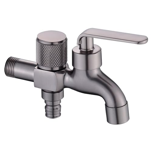 Frostsichere Außenarmatur G1/2 Single Kaltwasser Wasserhahn Wand für den Außenbereich Garten Wasserhahn Doppelt Wasserhahn,Grau von SXWYLZ