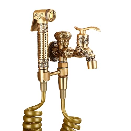 SXWYLZ Antike Bidet Brause Set Wc Handbrause Wasserhahn Ein Einlass und Zwei Auslässe Geeignet für Outdoor Mop Pool SXWYLZ Antike Bidet Brause Set Wc Handbrause Wasserhahn Ein Einlass und Zwei Auslässe Geeignet für Outdoor Mop Pool von SXWYLZ