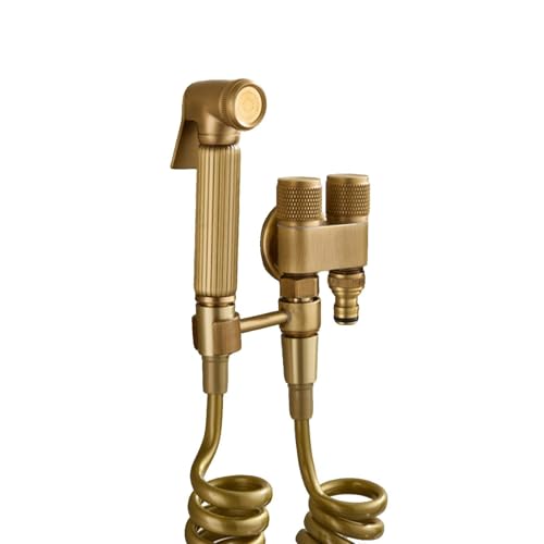 SXWYLZ Antike Bidet Hand Shower for Toilet Handbrause Toilette Set mit Einem Einlass und Zwei Auslässen Geeignet für Privates Duschen und Baden von Haustieren von SXWYLZ