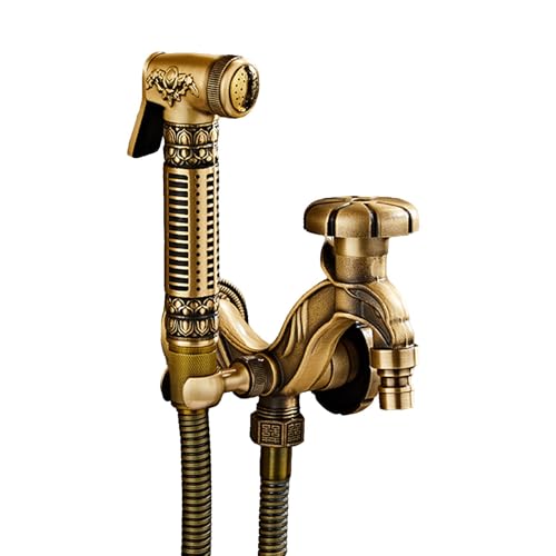 SXWYLZ Antike Bidet Handbrause Wasserhahn Wandmontage Toilette Spritzpistolen Set Geeignet für Badezimmer Garten Außenbereich SXWYLZ Antike Bidet Handbrause Wasserhahn Wandmontage Toilette Spritzpistolen Set Geeignet für Badezimmer Garten Außenbereich von SXWYLZ